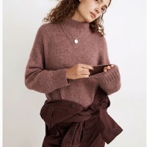 Madewell Cottagecore Relaxed Dillon Wool & Alpaca Blend Sweater Plum Women's S